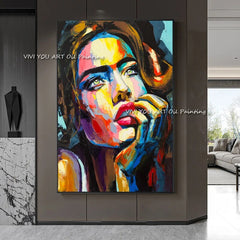 Tableau Visage Femme Coloré