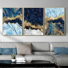 Tableau Triptyque Abstrait Moderne