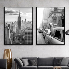 Tableau New York Noir et Blanc