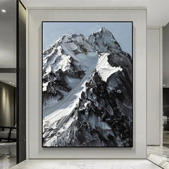 Tableau Montagne Noir et Blanc